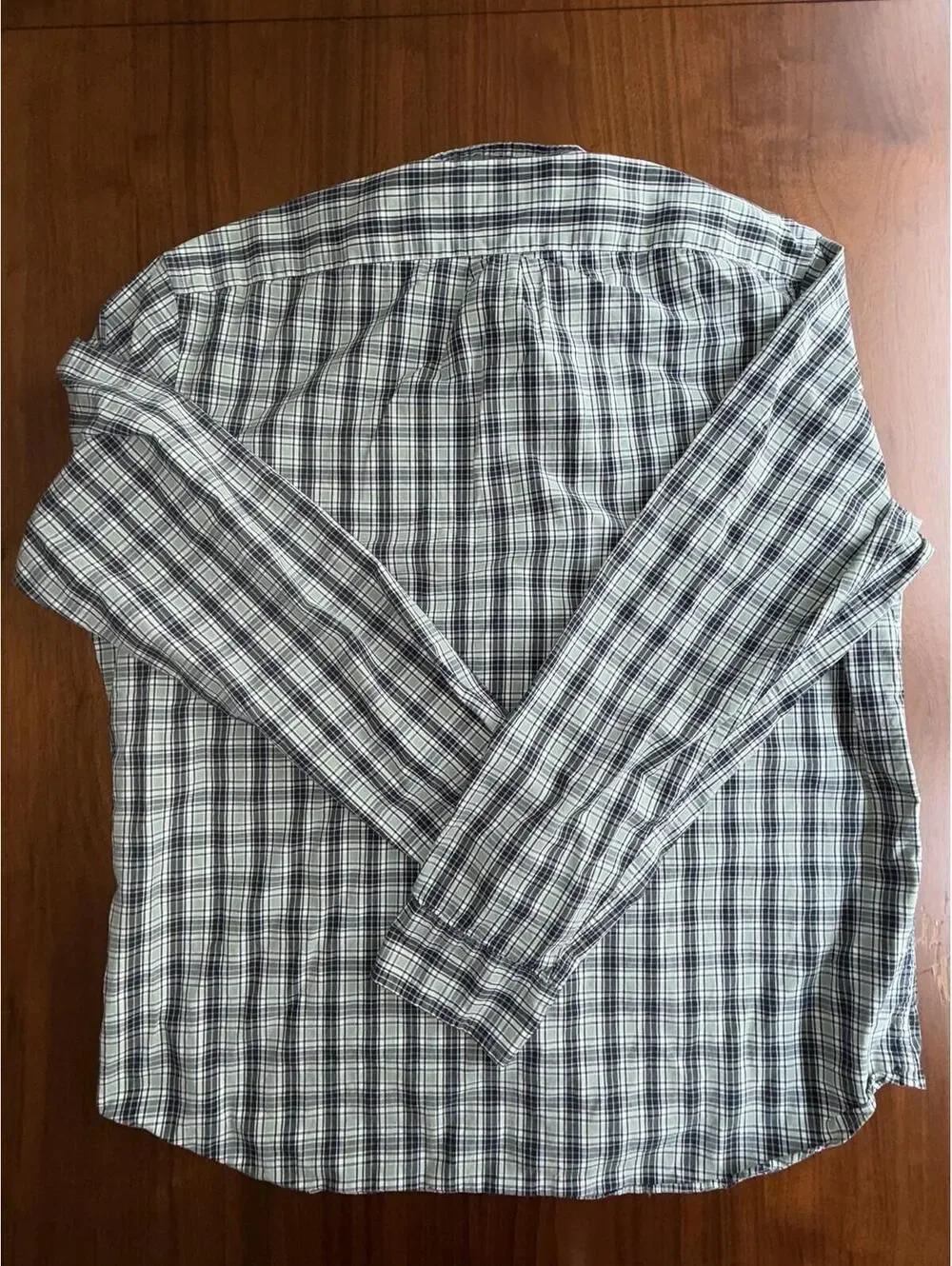 J.Crew Classic Secret Wash Navy & Mint Plaid Button Down Shirt - Size XL